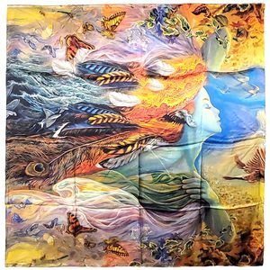 NWT Genuine 100% Mulberry Silk Satin Scarf 52"x52" Large Square Shawl 5101